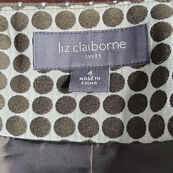 LIZ CLAIBORNE Brown Polka Dotted Suit Jacket Size 4 - Picture 7 of 7